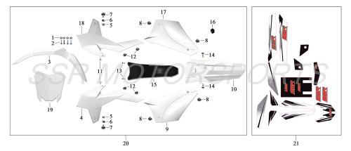 SR150 White Plastics Kit 2020 2021 2022 2023