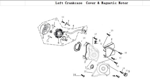 koaさん専用＊ Kayo TT125 TT140 Inner Stator Cover 125 140 Crankcase Left Side