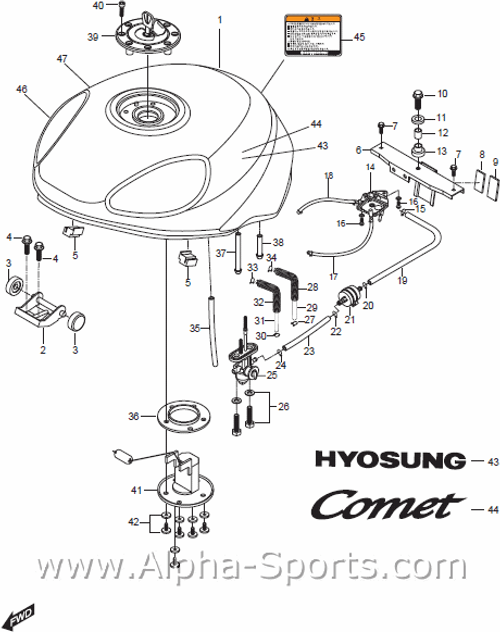 Hyosung GT250R GT250 Fuel Line #19