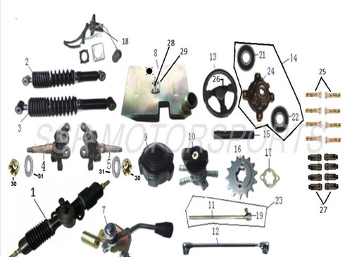 SSR SRU170RS Rear 170 Side by UTV Shock 2015 2016 2017 2018 2019 2020 2021 2022 2023