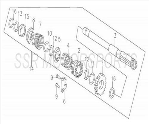SSR SR140TR 140TR-BW 140 Kick Start Gear