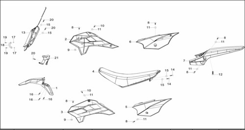 Kayo TT125 Carbureted Models Left Rear Number Plate Side Cover