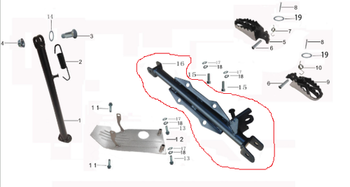 Kayo TD 125 110 TS 90 Footpeg Bracket Mount TD125 TD110 TS902025 and newer