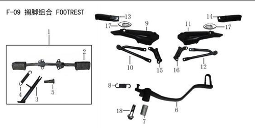 American Lifan KP Mini 150 Rubber Footrest cover for non-folding pegs