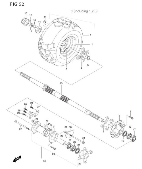 TE450S Rear Axle MTX450R