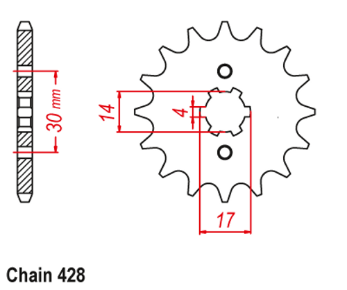 Lazer 6 Moped Front Counter Sprocket 428