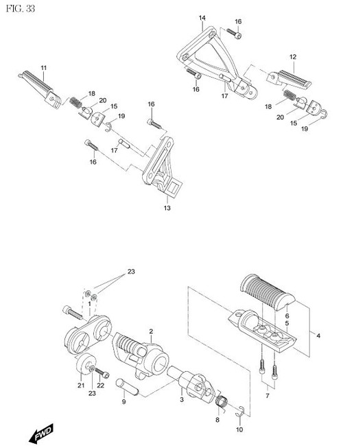 GV650 GV700 ST7 Left Footrest Peg