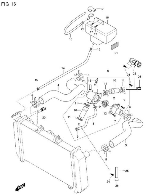 Radiator Outlet Hose GT650R