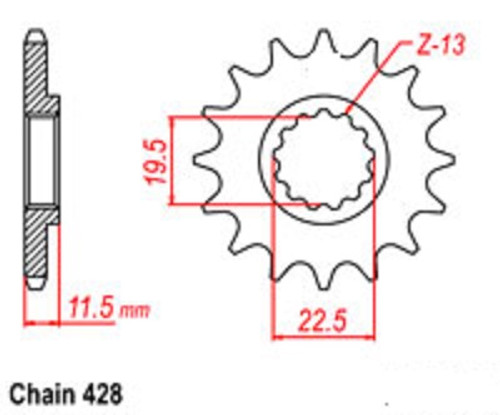 XF200 XP200 Sprocket Front Counter 200 Enduro Qlink