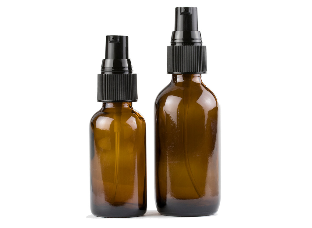 Amber Glass Bottles with Treatment Pump