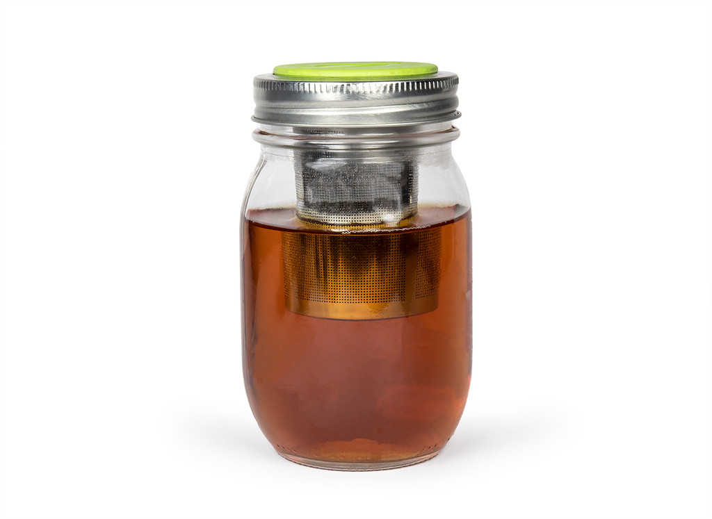 tea infuser in a mason jar