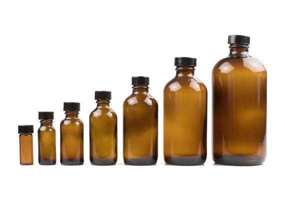 Amber Glass Bottles with Screw Cap