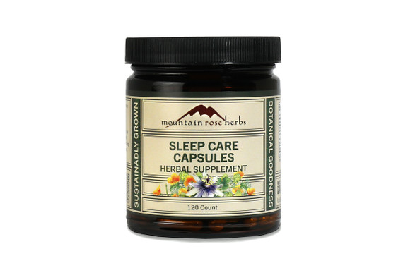 Sleep care capsules in amber jar