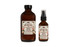 Gentle rose facial cleanser packaged in 8 oz. and 2 oz. glass bottles.