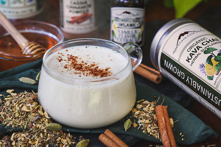 Mug of Creamy Kava Chai Moon Milk