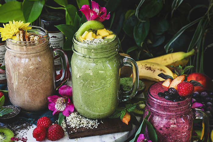 3 Colorful Smoothies
