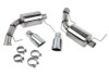 The Roush Axle-Back Mustang Exhaust Kit with Round Tips, designed to fit the 2011-2014 Mustang GT & 2011-2012 Mustang GT500, is an innovative exhaust system from Roush that features an open-chambered designed muffler. The result is an aggressive sound that is unique to Roush, increased longevity, and increased horsepower & with additional airflow. Another added benefit of this system is the lack of the in-cockpit boom normally found with performance exhaust systems at cruising speeds.
Not only does this system sound awesome, it looks great as well! The round tips are made from high-quality 304 stainless steel and are finished with a chrome flashing process, and are embossed with the Roush logo on the end.
The exhaust kit mounts to the factory mounting points, and includes all necessary hardware. This makes for easy installation to get you back on the road in no time. The mufflers and inlet pipe are made from 409 stainless steel for increased durability.