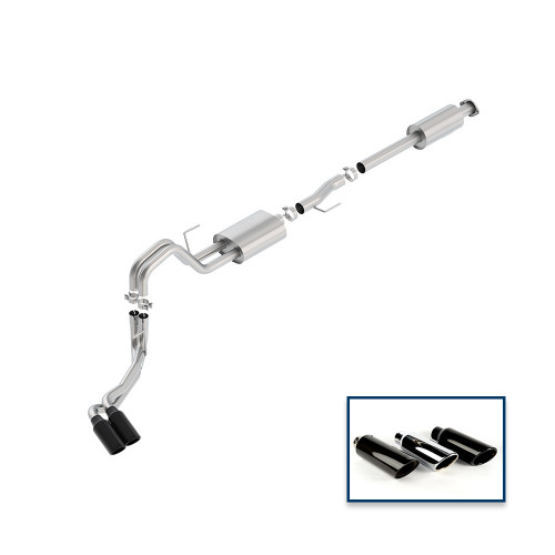 Fits 2015-2020 F-150 2.7L, 3.5L & 5.0L with 141", 145", 157" & 163" wheelbase. 157" and 163" wheelbase trucks require an additional mid-pipe listed below
Ford Performance Sport exhaust systems are uniquely designed and tuned to provide an aggressive and throaty high performance sound that is sure to enhance your driving experience   
Manufactured in the USA from high quality 304 stainless steel  
Features ultra-smooth mandrel bends, warp-free flanges and superior craftsmanship  
Dual side exit with black chrome plated 4-inch stainless steel exhaust tips
NOTE: 141" wheelbase trucks require shortening the mid-pipe.  Please refer to installation instructions.  Does not fit 122" wheelbase trucks.

Alternative Wheelbases:

157 inch wheelbase requires Mid-pipe M-5248-F15157A
163 inch wheelbase requires Mid-pipe M-5248-F15163A  