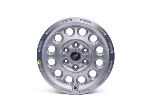 Ford Performance Parts Exclusive Bronco Wheel     
 
Developed to Ford OE Standards 
Fits: 2021-2024 Bronco 
Kit Includes: 
Qty.1 Shadow Silver with Machined Face Wheels
Qty.1 Bronco Center Caps
17" x 8.0" wide 
55 mm Offset 
Suitable for Overlanding 
 
 NOTE: Not compatible with Bronco Raptor    