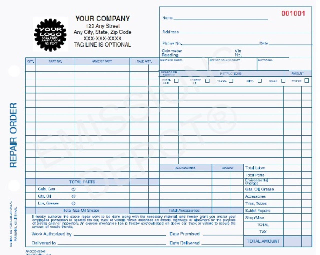 personalized carbon copy invoices