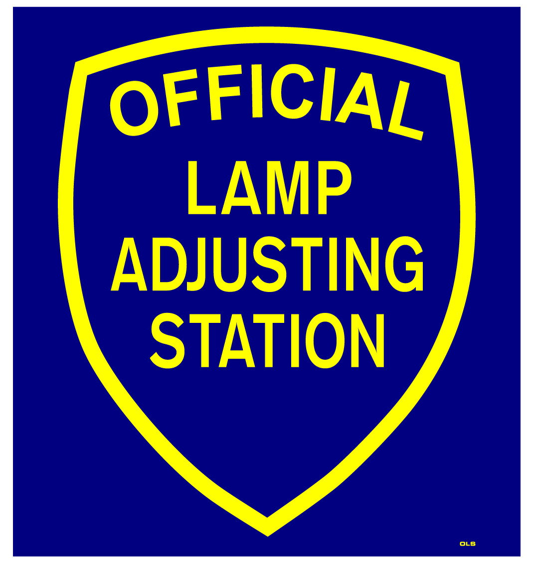 Sign Official Lamp Adjusting Station Metal (24in x 26in  