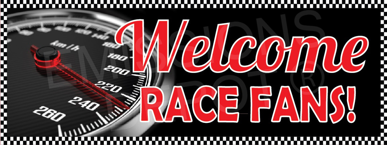 Welcome Race Fans Checkered | Vinyl Banner