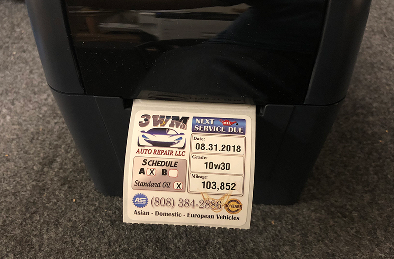Removable Adhesive Oil Change Stickers