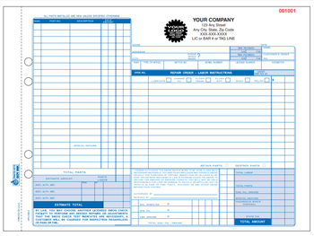 Automotive Repair Work Order ARO-356-3 | CA Version | 3 Part Carbon (11'' x 8.5'')
