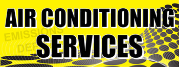 Air Conditioning Services | Yellow Gray Dots | Vinyl Banner