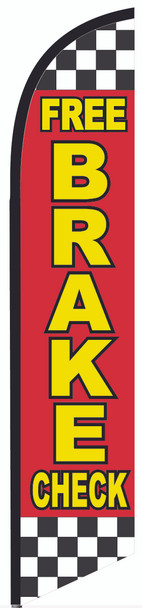 FREE BRAKE CHECK 15 Ft Swooper Flag - Red Checkered