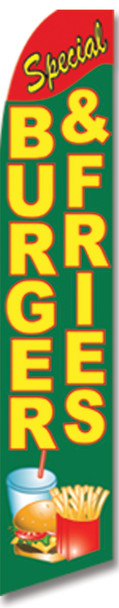 Swooper Flag - Red Green Special Burger Fries Picture