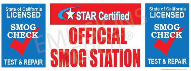 STAR CERTIFIED OFFICIAL SMOG STATION (TEST & REPAIR) | Vinyl Banner