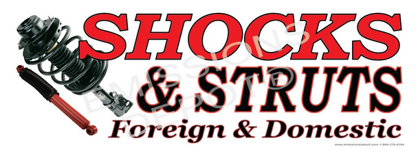 Shocks & Struts Foreign & Domestic Black | Vinyl Banner