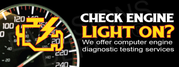 Check Engine Light w/ Speedometer | Vinyl Banner