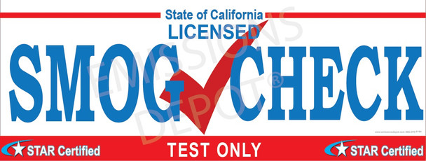 Smog Check (Check in Middle) | Star Certified | Test Only (White)