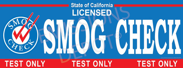 Smog Check | Test Only (Logo on Left / Blue)