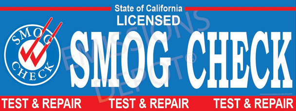 Smog Check | Test & Repair (Logo on Left / Blue)