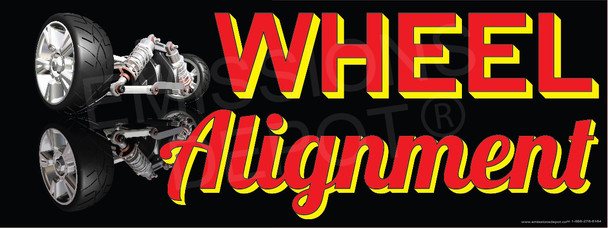 Wheel Alignment | Black and Red | Vinyl Banner