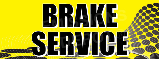 Brake Service | Yellow Gray Dots | Vinyl Banner