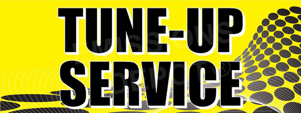 Tune-Up Services | Yellow Gray Dots | Vinyl Banner