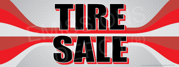 Tire Sale | Red And Gray Lines | Vinyl Banner