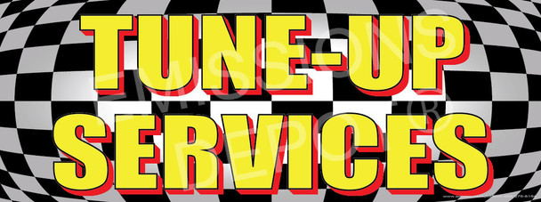 Tune-Up Services | Checkered | Vinyl Banner