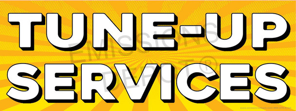 Tune-Up Services | Yellow Orange Sun Burst | Vinyl Banner