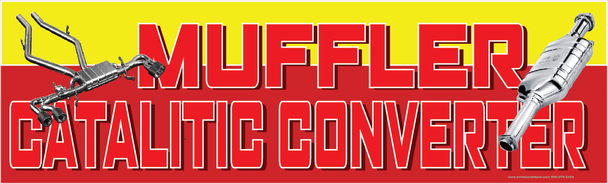 Muffler and Catalytic Converter Vinyl Banner 