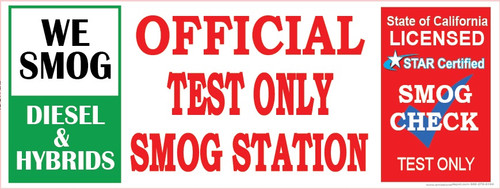 Smog Test Sticker We Smog Diesel & Hybrids | Official Test Only Vinyl Banner