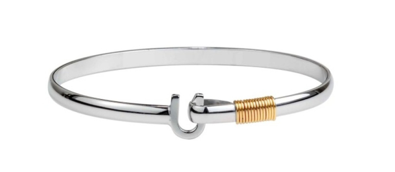 Small hook bracelet, silver with jewelers bronze — Spur Ranch Jewelry