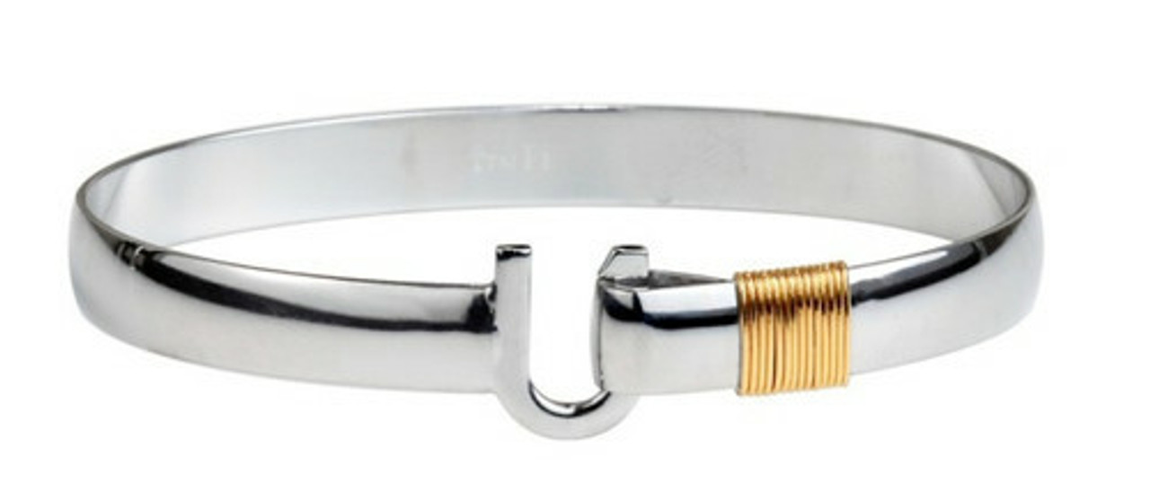 St. John Hook Bracelet, 3mm Silver & 14K Gold / L (8)