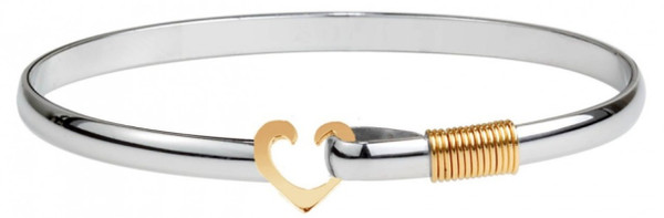 4mm Gold Color Ti Wrap Titanium Heart Hook Bracelet