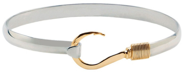 6mm Gold Color Ti Wrap Titanium Fish Hook Bracelets
