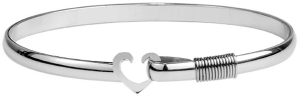 4mm All Sterling Silver Heart Hook Bracelets